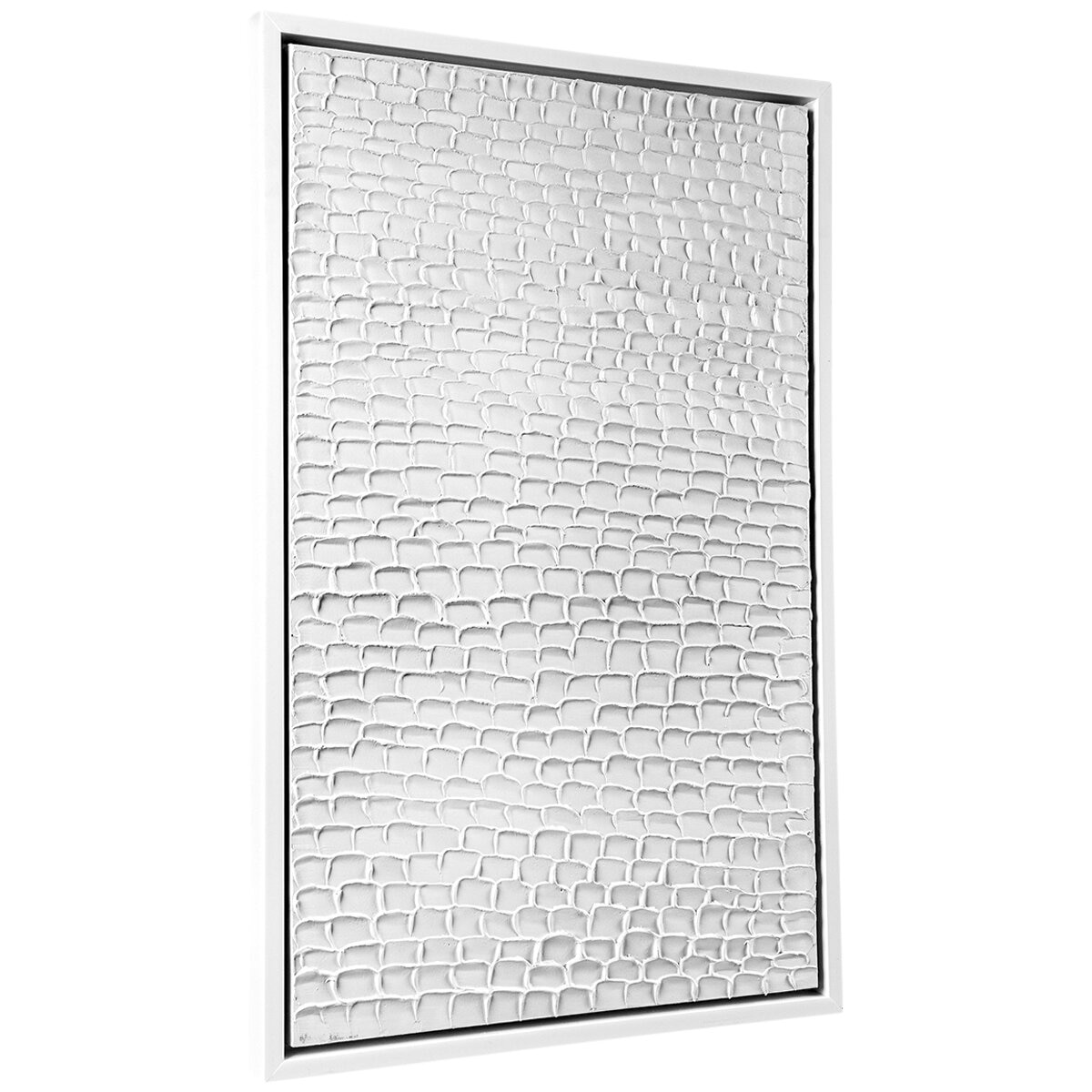Cafe Lighting and Living White Ripples Canvas Painting, White/