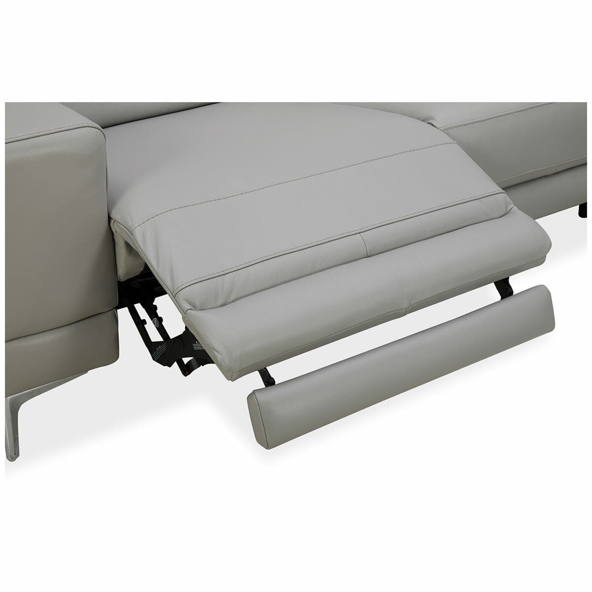 Aiden & Ivy Leather Power Sectional With Ratchet Headrest