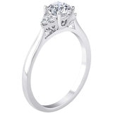 18KT White Gold 0.85ctw Diamond Bridal Set With 0.60ctw Centre