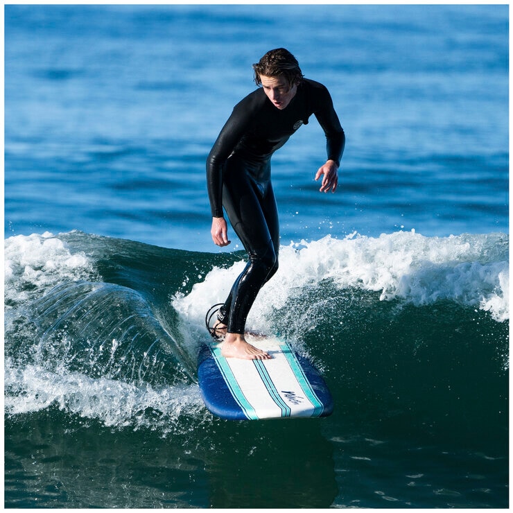 Wavestorm Classic Surfboard 2.4m Blue White Aqua Wavestorm Classic Surfboard 2.4m Blue White Aqua