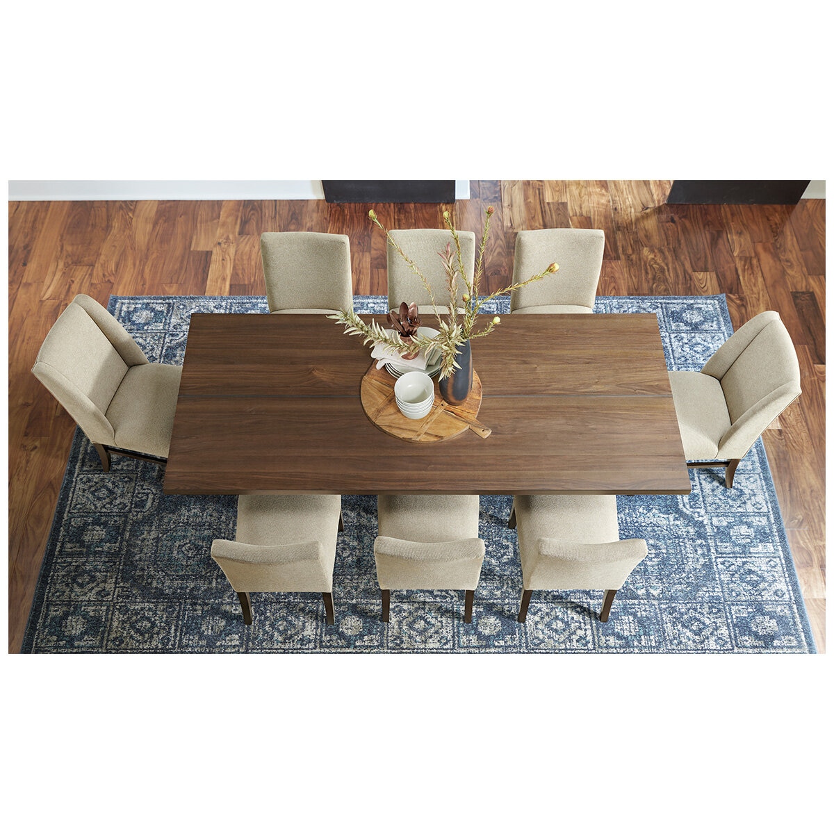 Urban Renovations Northbrook 9 Piece Dining Set Walnut