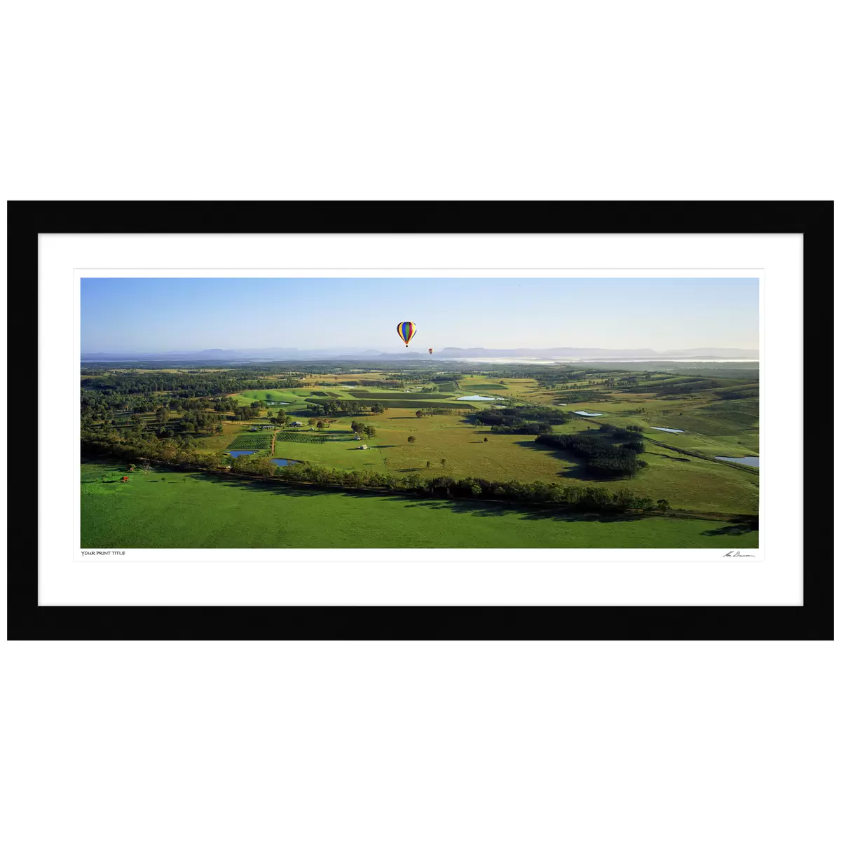 Ken Duncan 50Hunter Aerial, NSW Framed Print Black