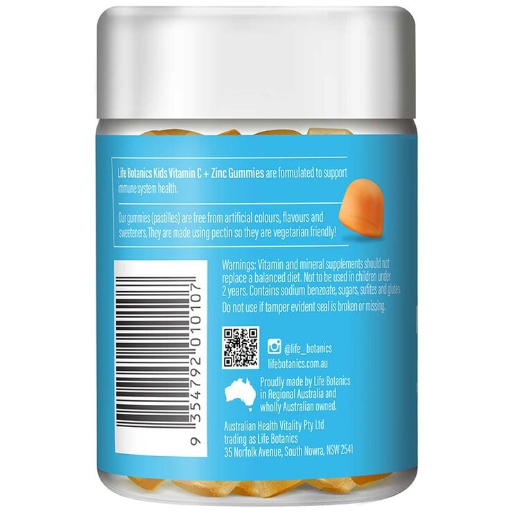 Life Botanics Kids Vitamin C and Zinc Gummies 90 Pack
