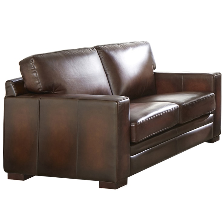 Prospera Home Luca Leather Loveseat Brown Costco Australia