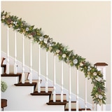 Decorated Pre-Lit Christmas Garland 2.74m