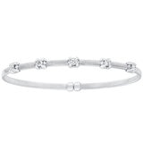 18KT White Gold 0.36ctw Round Diamond Cuff Bracelet