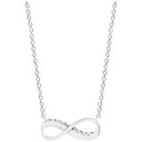 18KT White Gold 0.05ctw Diamond Infinity Pendant