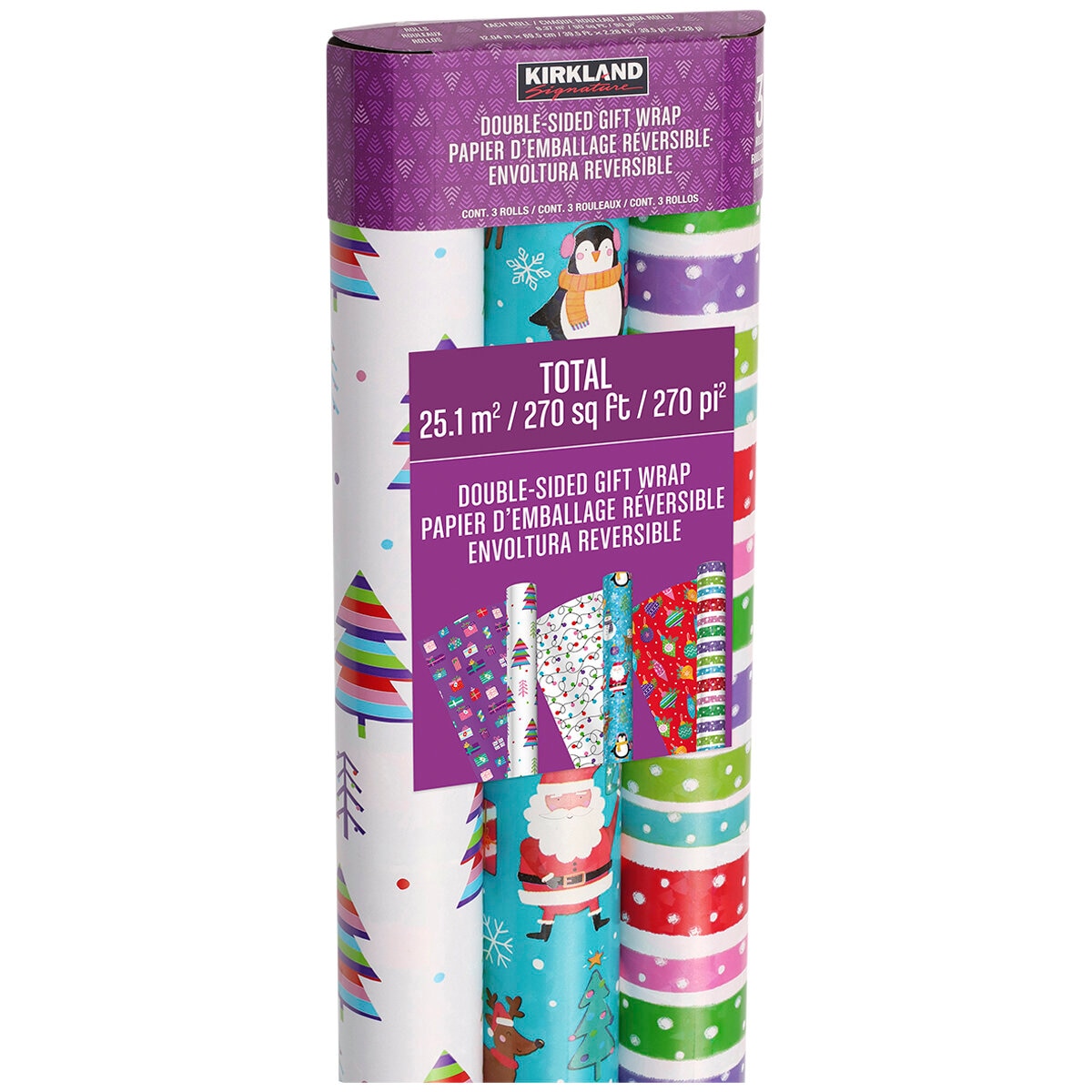 Kirkland Signature Bright Double-Sided Gift Wrap 6 Pack