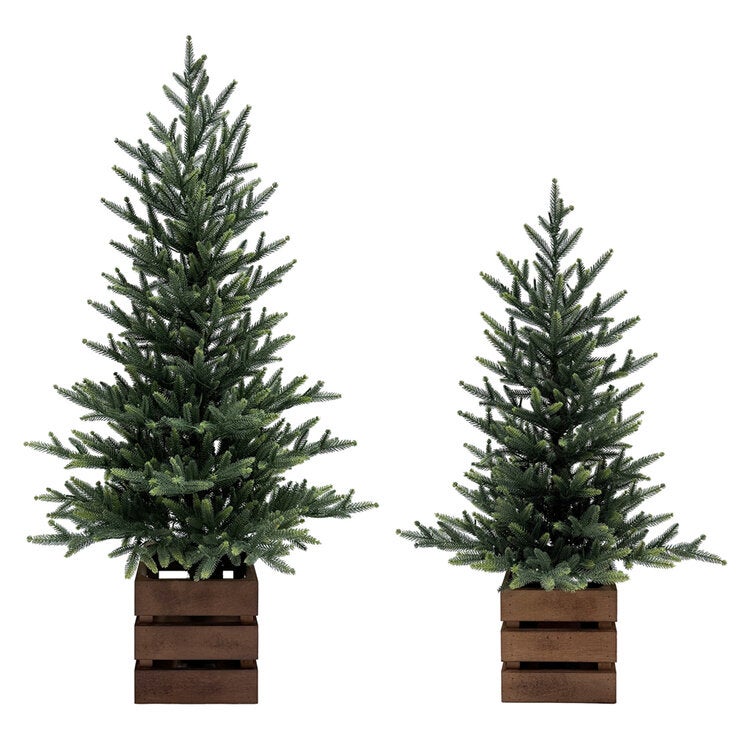 CGH Pine Trees with LED Twinkle Lights 2 Piece Set