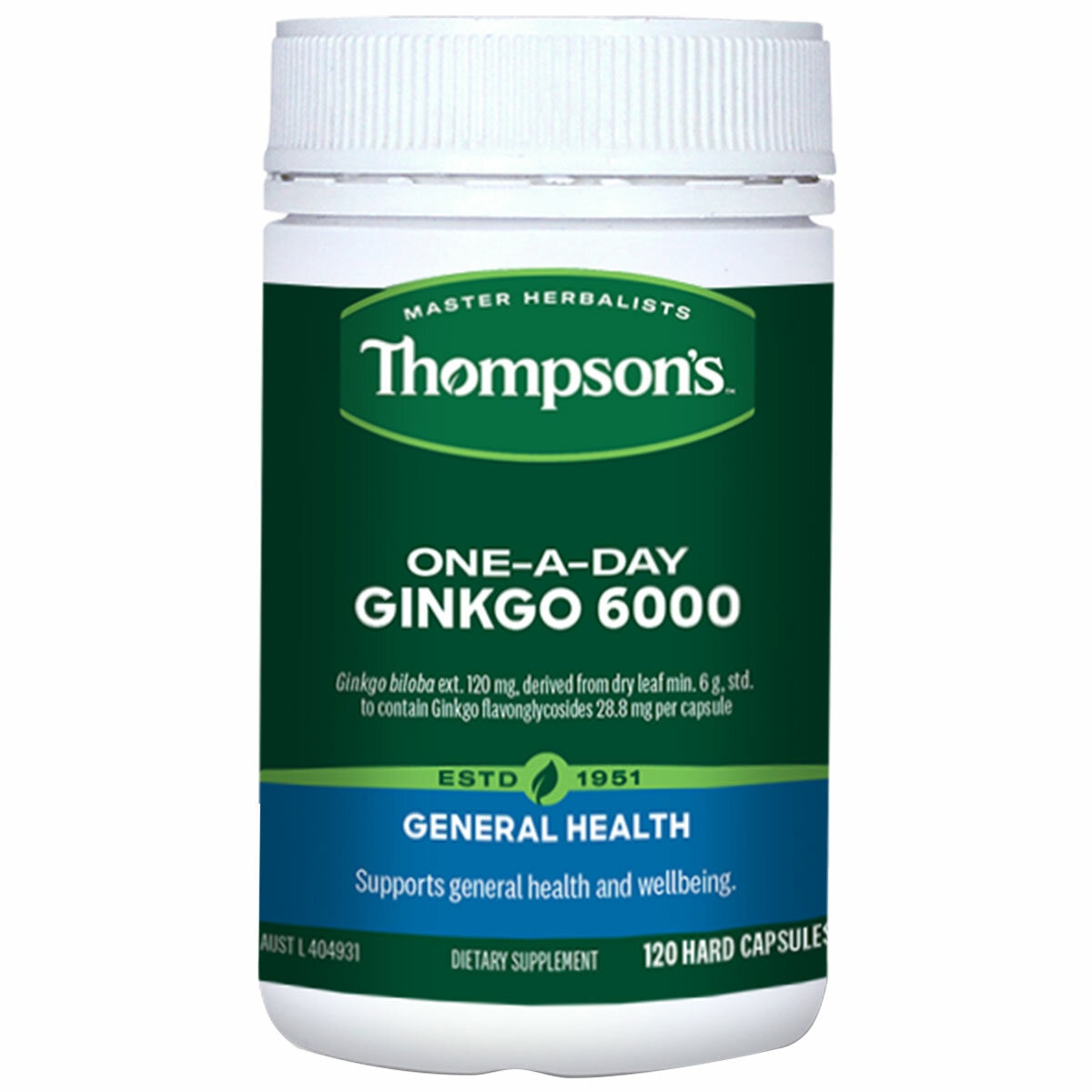 Thompson's One-A-Day Ginkgo 6000 120 Capsules