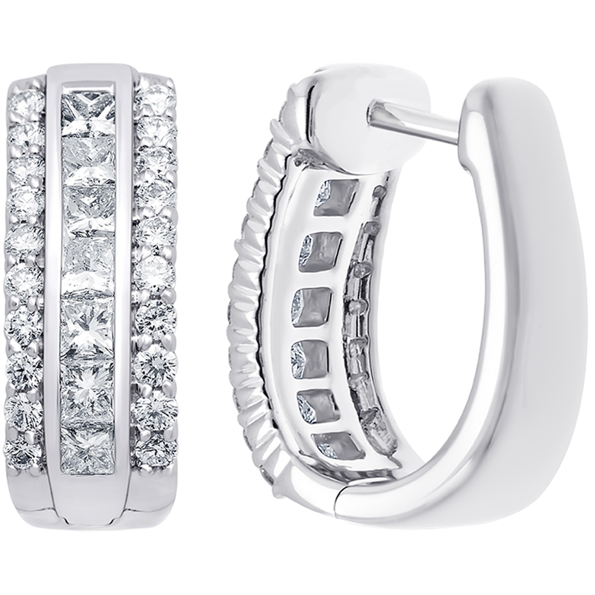 1.45ctw Diamond Hoop Earrings