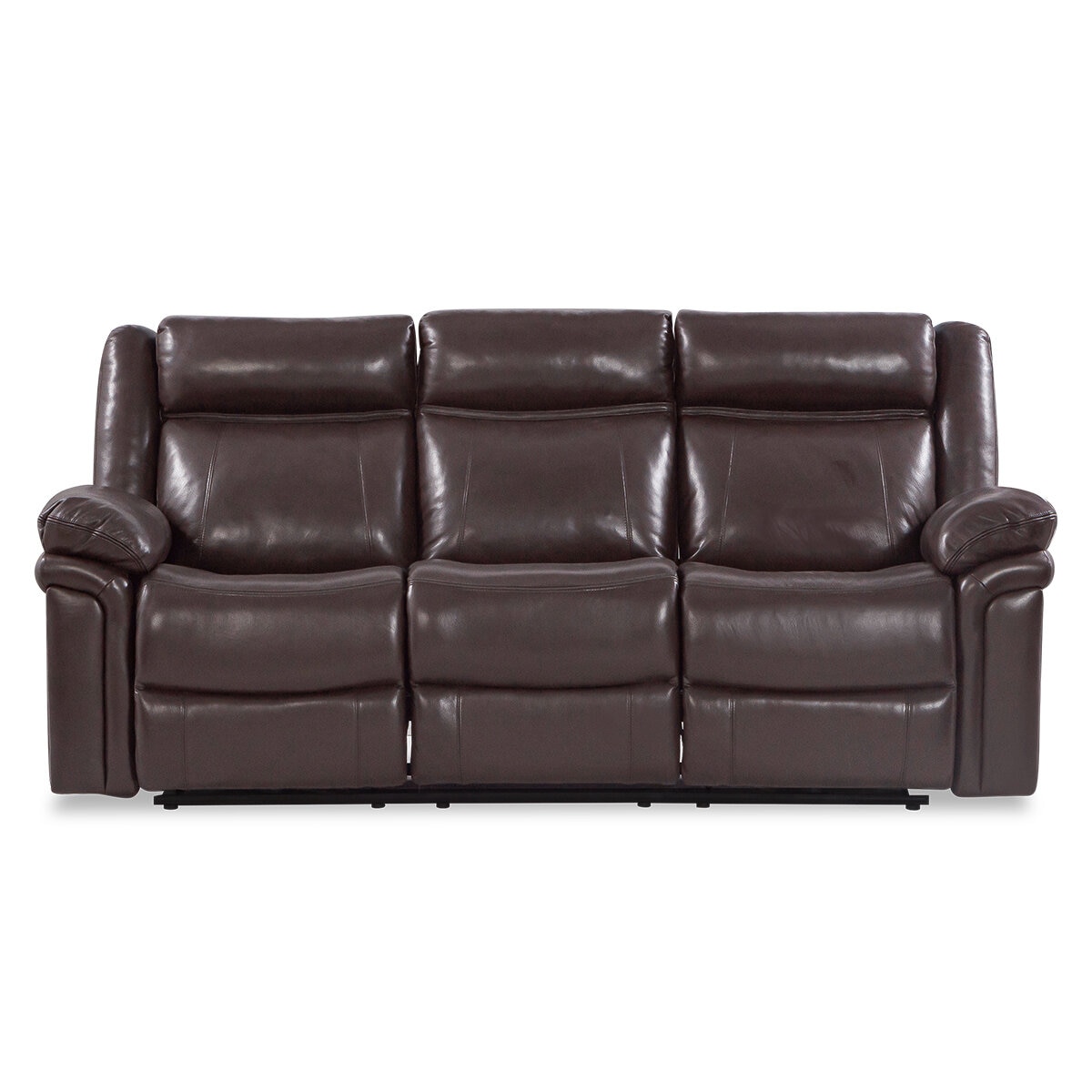 Valencia Charlie 3-Seater Leather Recliner Lounge Chocolate Color