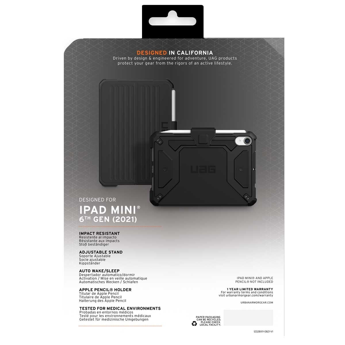 UAG Metropolis SE Apple iPad Mini 6th Gen Case Black 12328X114040