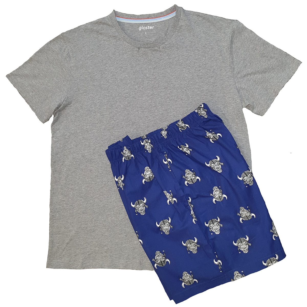 Gloster Sleep Set summer - Grey T/Navy Headspants