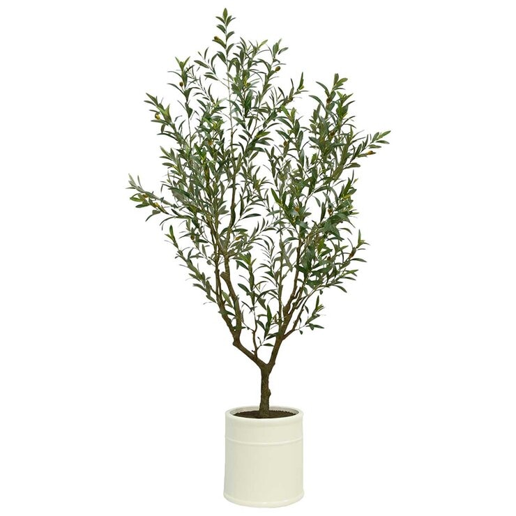 CG Hunter Faux Olive Tree in French Crock Pot 2M