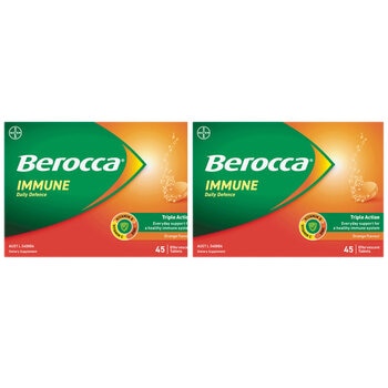 Berocca Immune Daily Defence Orange 2 x 45 Effervescent Tablets