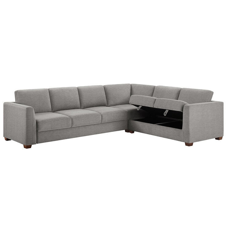 Thomasville 3 Piece Fabric Convertible Sectional With Storage Seat