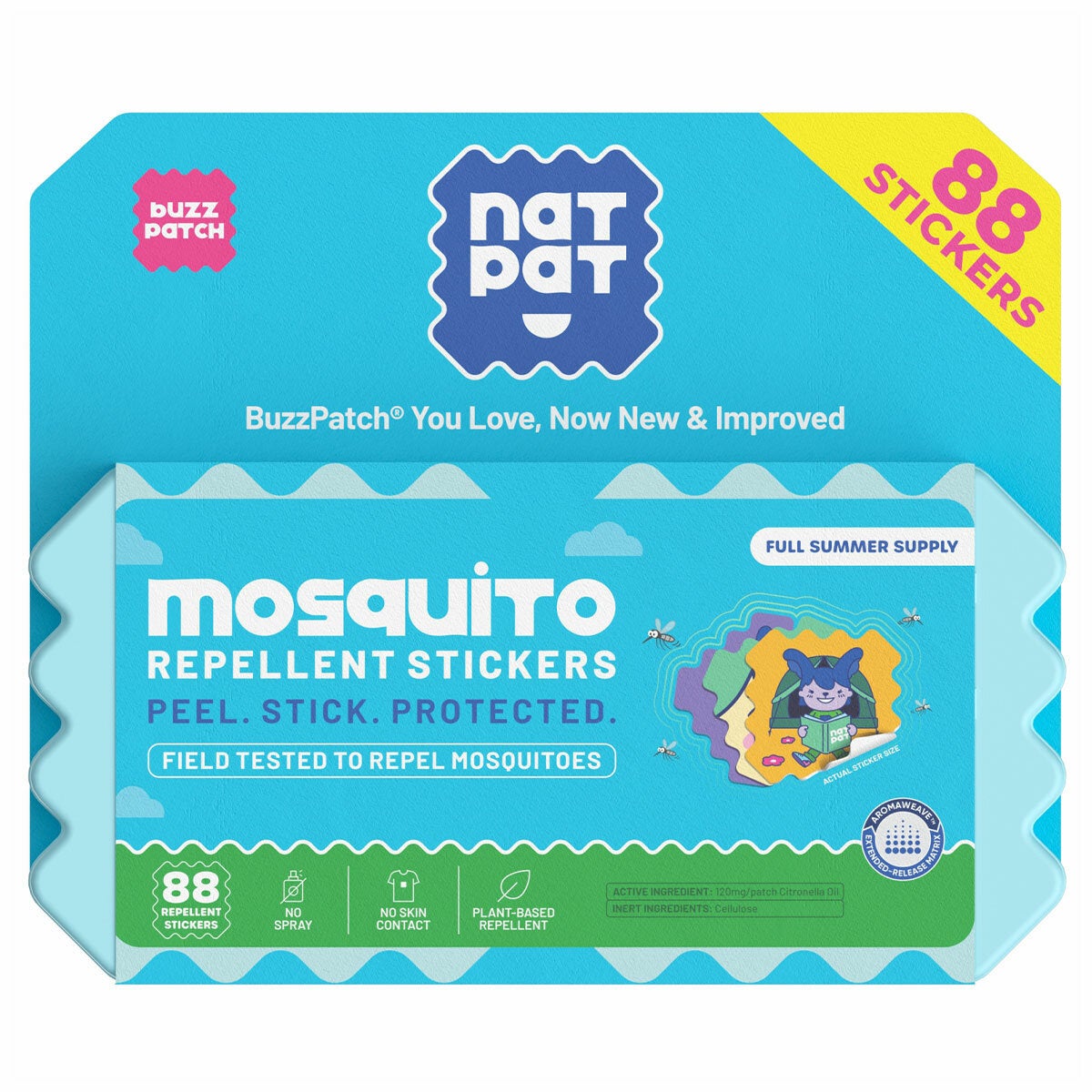 NatPat Mosquito Repellent 88 Stickers