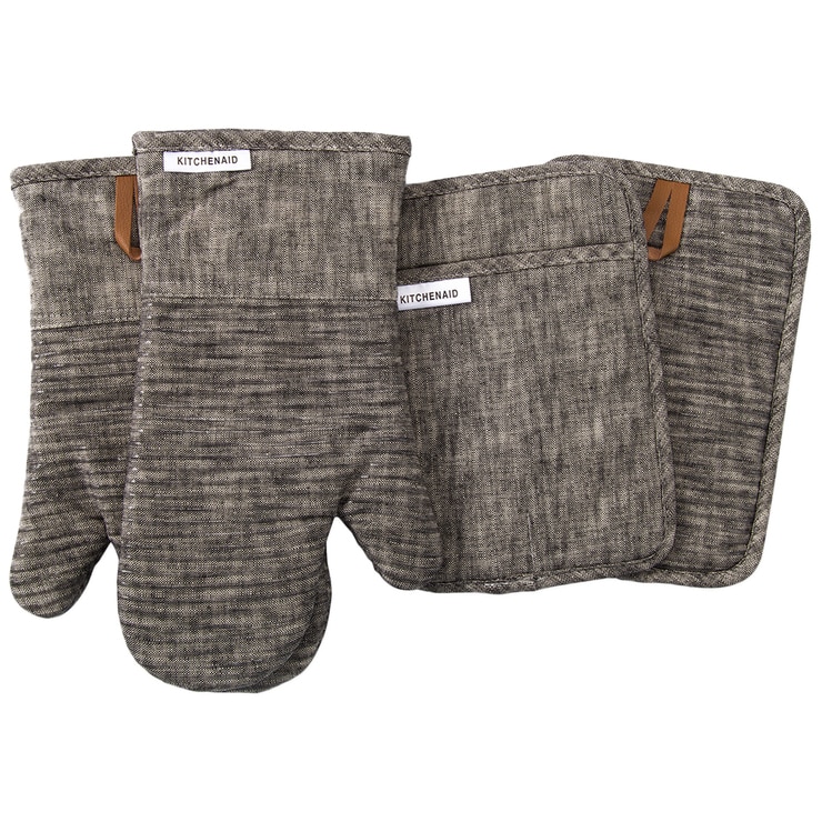 Kitchenaid Pot Holder And Oven Mitt 4pc Black Costco Australia