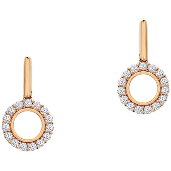 18KT Rose Gold Diamond Circle Earrings