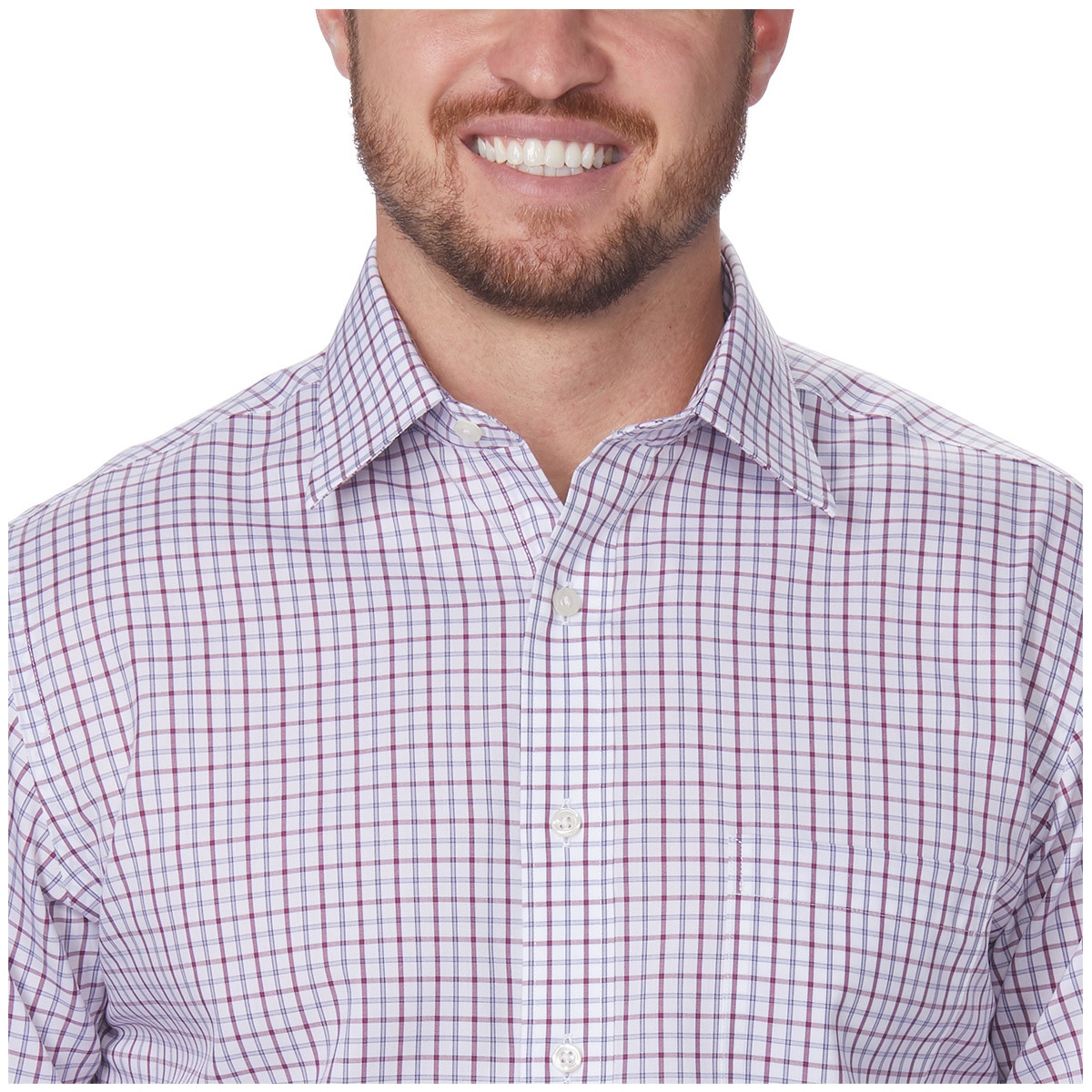 Kirkland Signature Dress Shirt - White/Red Plaid