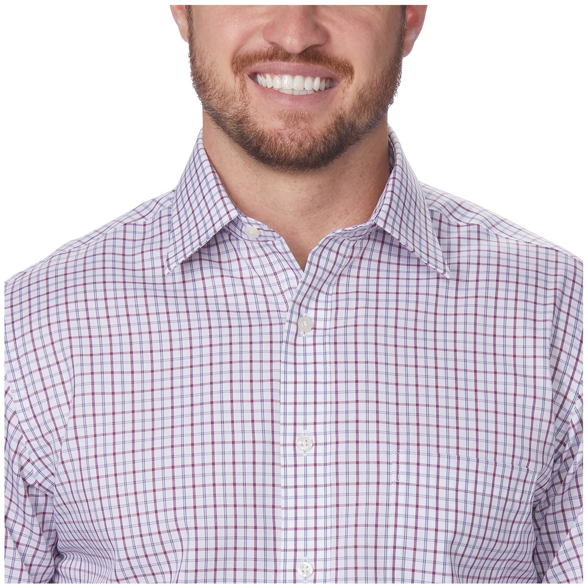 Kirkland Signature Dress Shirt - White/Red Plaid