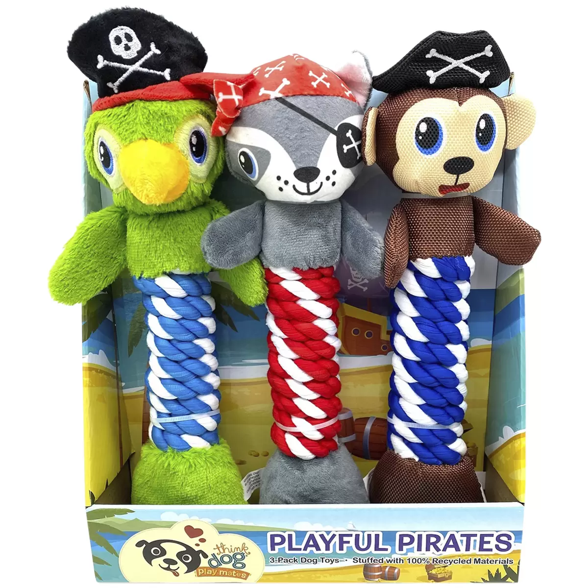 Think Dog Playful Pirates Dog Toys 3 Pack Costco Australia