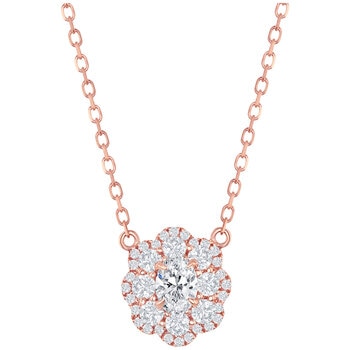 18KT Rose Gold 1.00ctw Diamond Fashion Necklace