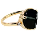 14KT Yellow Gold Three Dimensional Black Onyx Diamond Ring