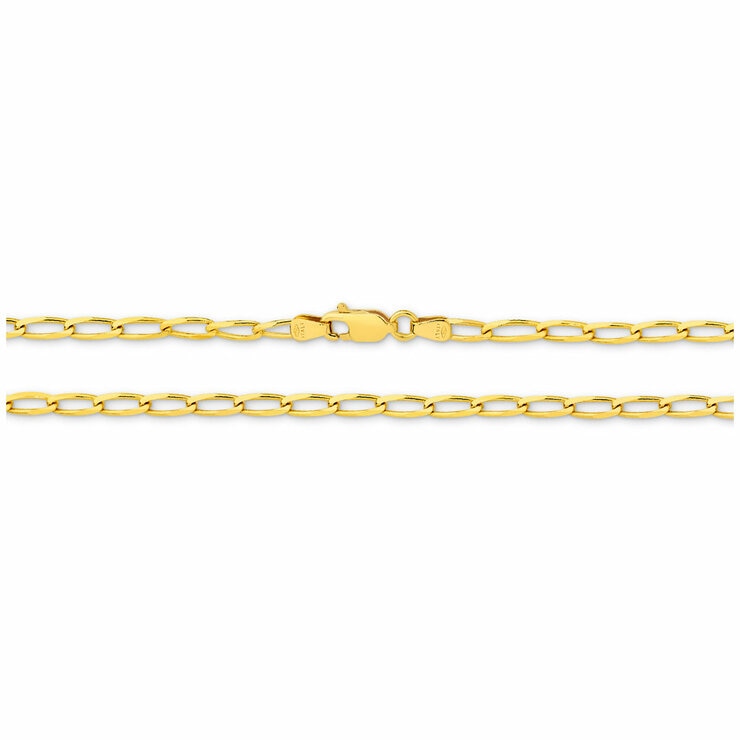 18KT Yellow Gold Flat Curb Long Bracelet 3.3g