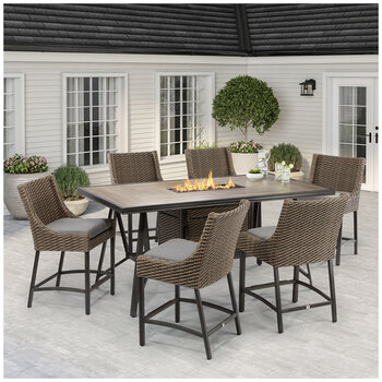 Agio Portland 7 Piece High Dining Fire Set