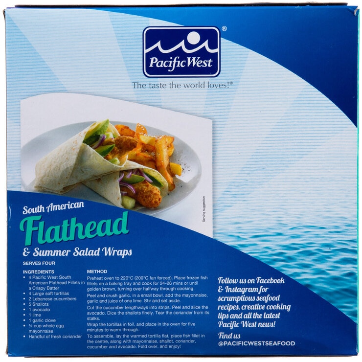 Pacific West Crispy Battered Flathead Fillets 1.2kg