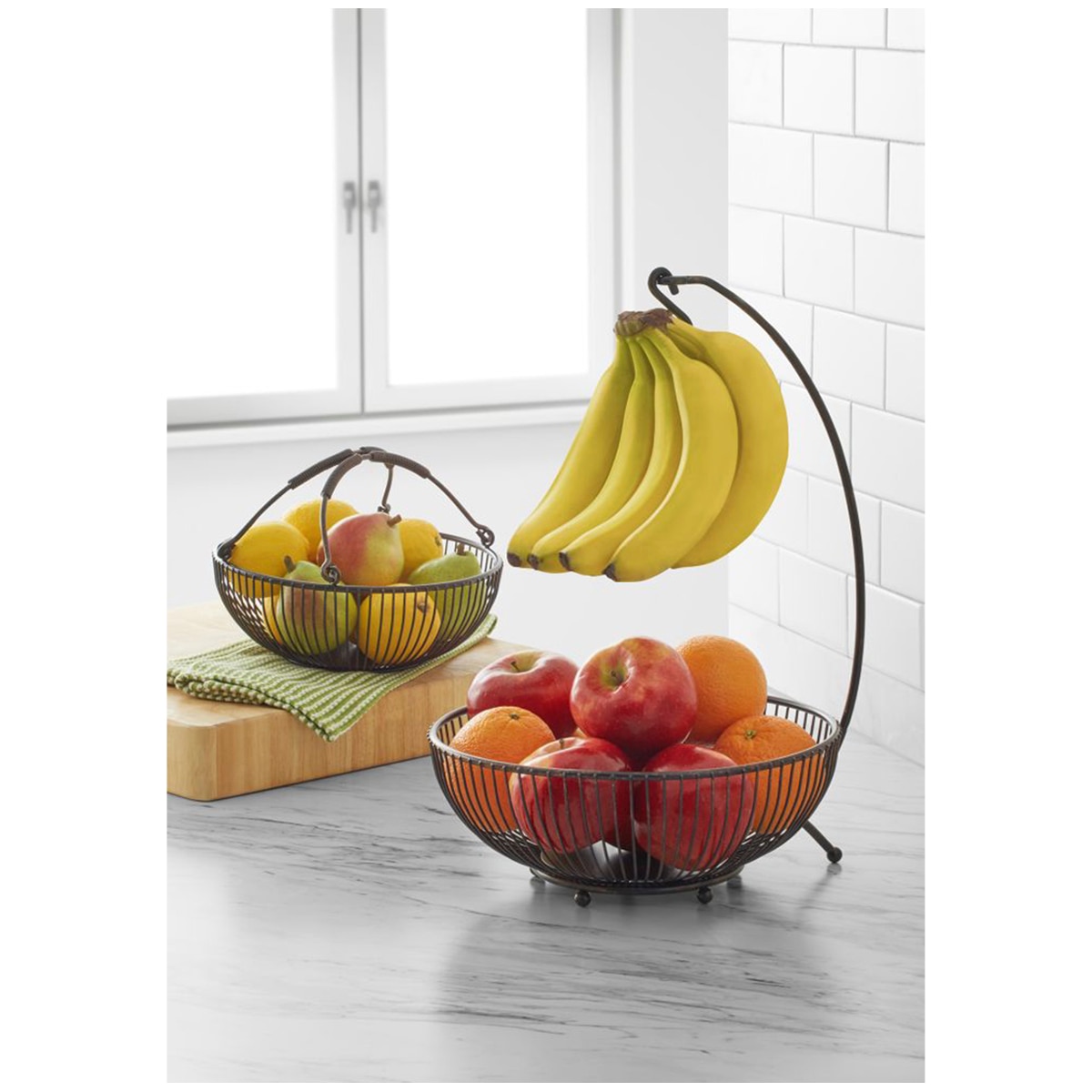 Gourmet Basics By Mikasa 2 Tier Fruit Basket With Banana Hook Costco
