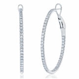 18KT White Gold VS2 I 1.60ctw Diamond Hoop Earrings 18KT White Gold VS2 I 1.60ctw Diamond Hoop Earrings
