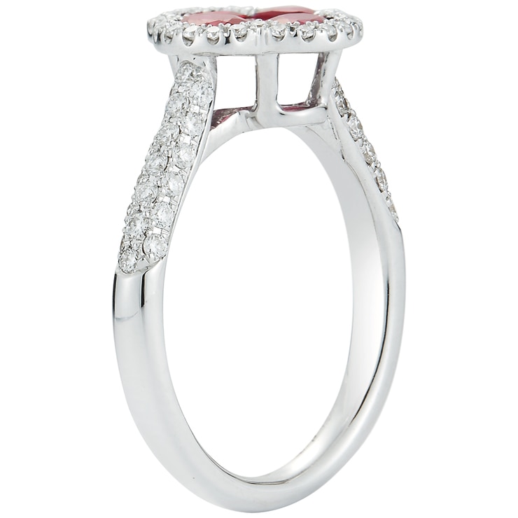 18KT White Gold Ruby and Diamond Ring Costco Australia