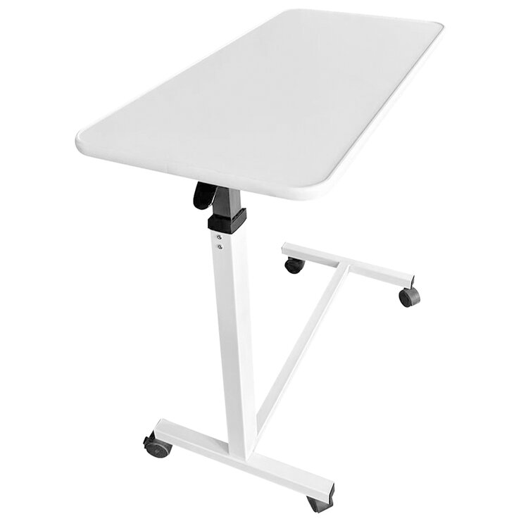 Altus Adjustable Overbed Table With Rolling Lockable Wheels Large White Altus Adjustable Overbed Table With Rolling Lockable Wheels Large White