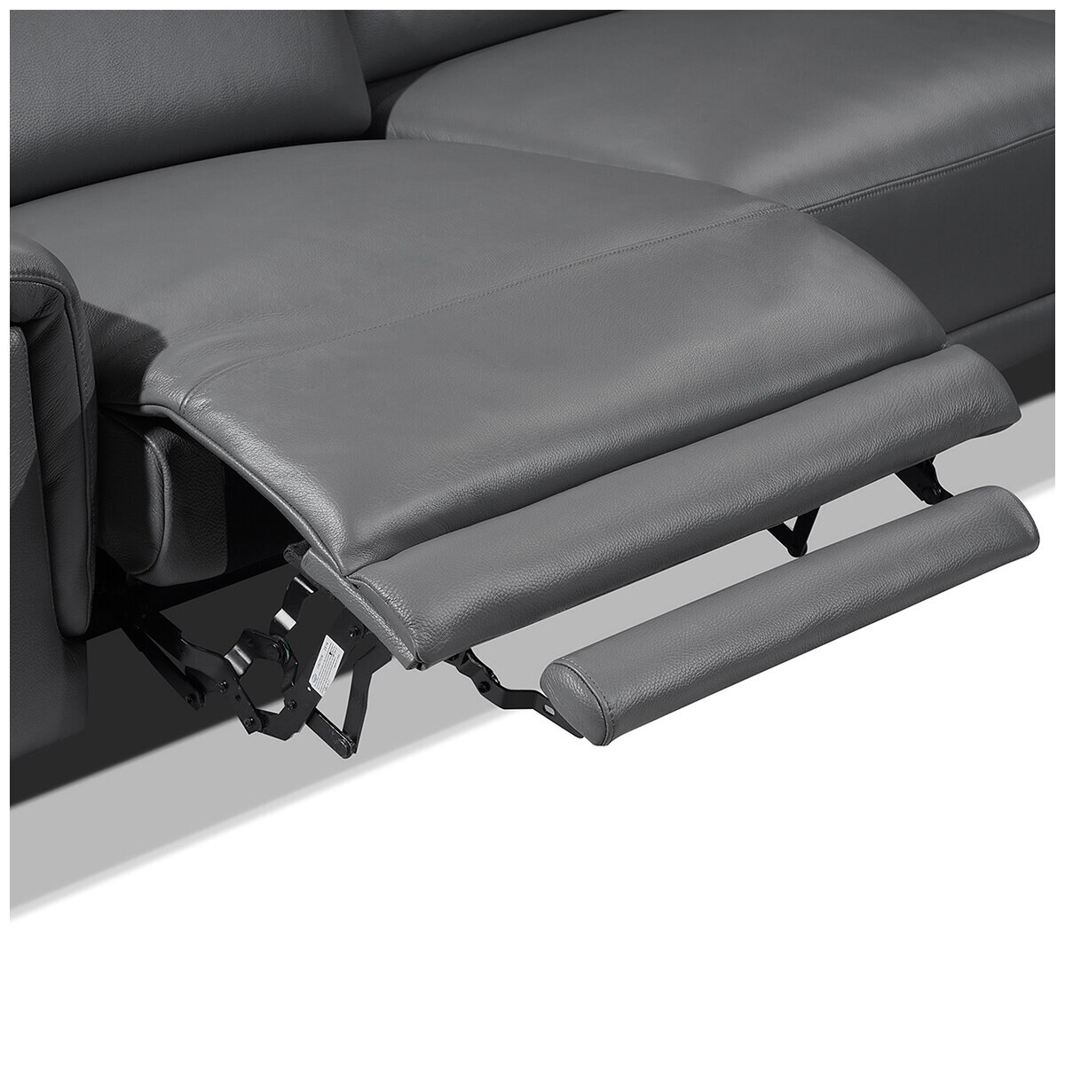 Valencia Pista Leather Reclining Sectional Lounge Right Chaise Grey Valencia Pista Leather Reclining Sectional Lounge Right Chaise Grey