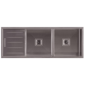 Hafele Squareline Double Bowl Sink with Drainer