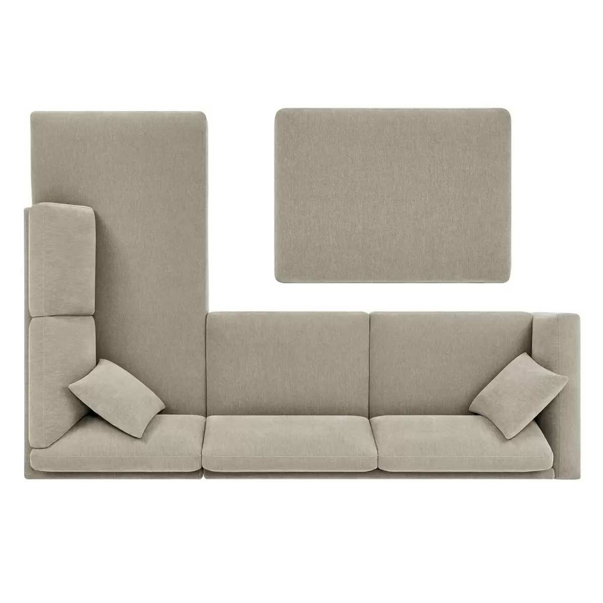 Thomasville 3 Piece Fabric Sectional with Storage Ottoman