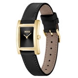 BOSS Lucy Black Leather Black Dial Women's Watch