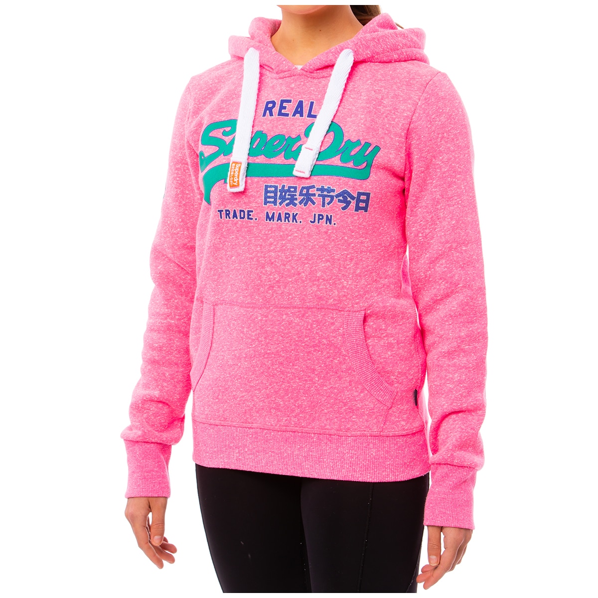 Superdry Women's Hoodie - Fluro Pink Snowy Green