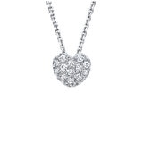 18KT White Gold 0.23CTW Round Diamond Pave Heart Necklace/