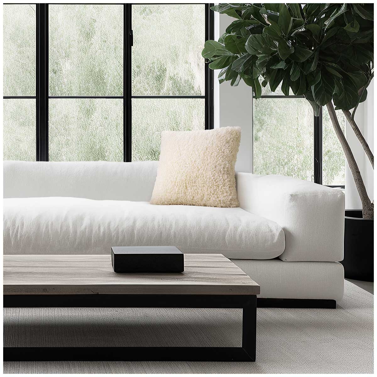 Mon Chateau Faux Fur Pillow Beige