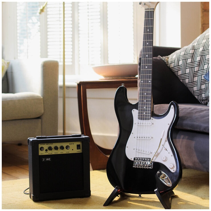 3rd Avenue Electric Guitar Pack Black NM-XF203ABKPK