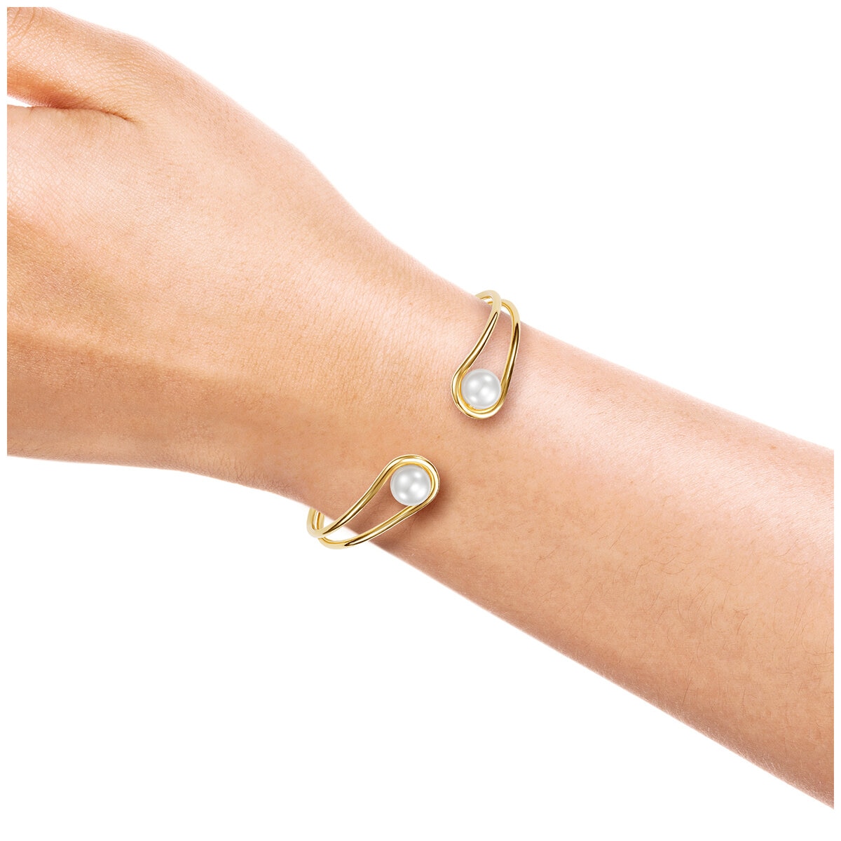 18KT Yellow Gold 7.5-8mm Cultured Freshwater Pearl Bracelet