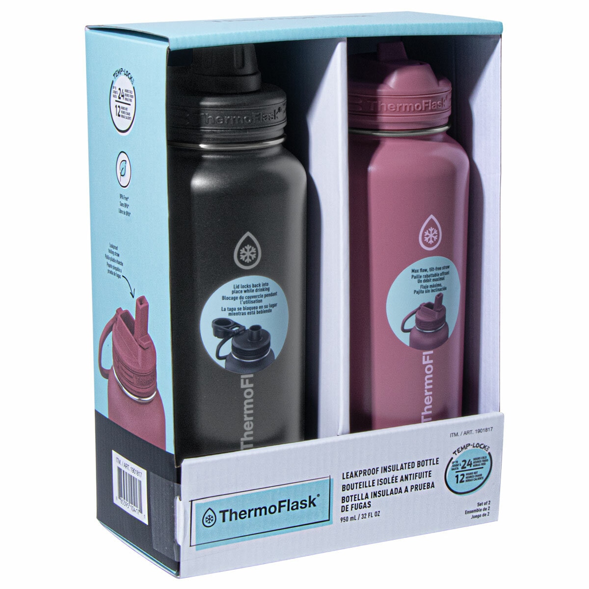 Theromoflask Stainless Steel Bottles 950ml x 2 Pack
