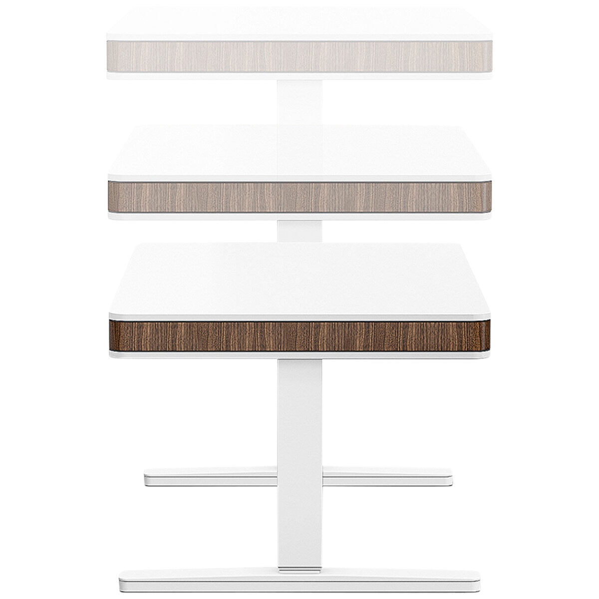 Moll T7 XL Walnut Sit and Stand Desk, White-Walnut