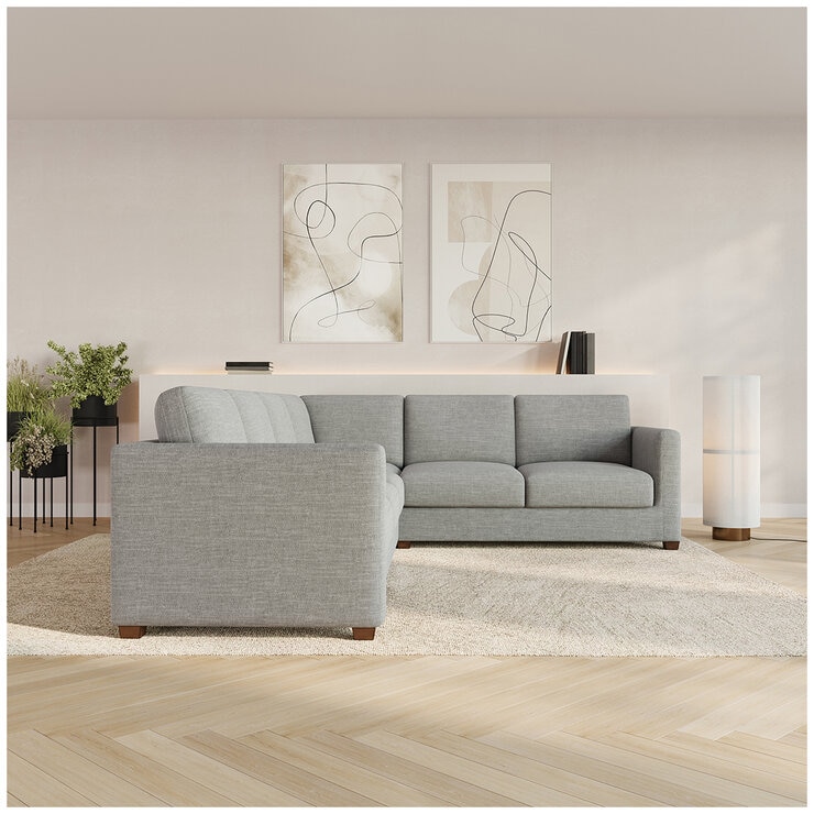 Thomasville 3 Piece Fabric Convertible Sectional With Storage Seat