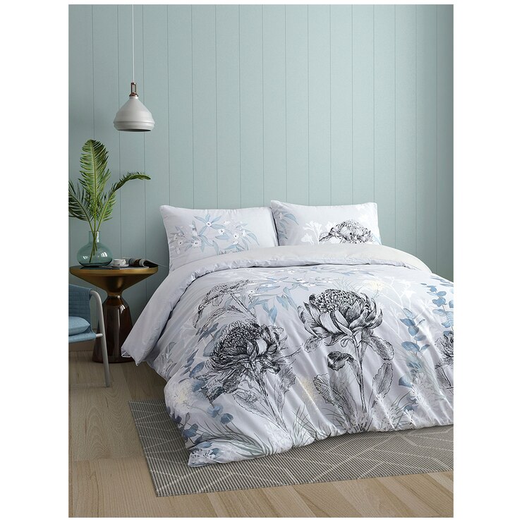 Onkaparinga 3 Piece Quilt Cover Set Queen Eucalyptus