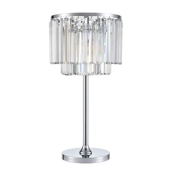 Bridgeport Designs Dual Level Clear Hanging Crystal Table Lamp